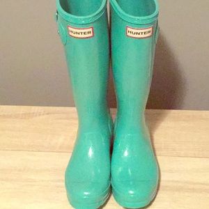 Girl’s Tall Original Teal Hunter Rain Boots